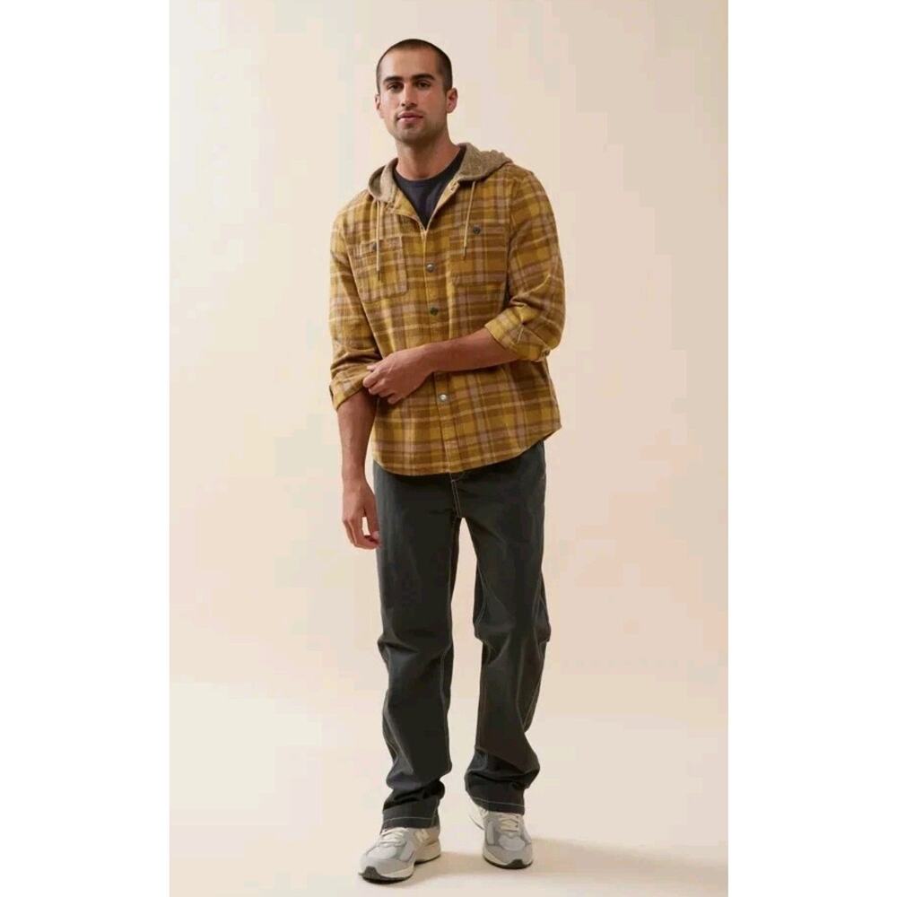 Katin Men's Harold Hoodie Flannel Sweatshirt Jacket Size Men's Sm Yellow